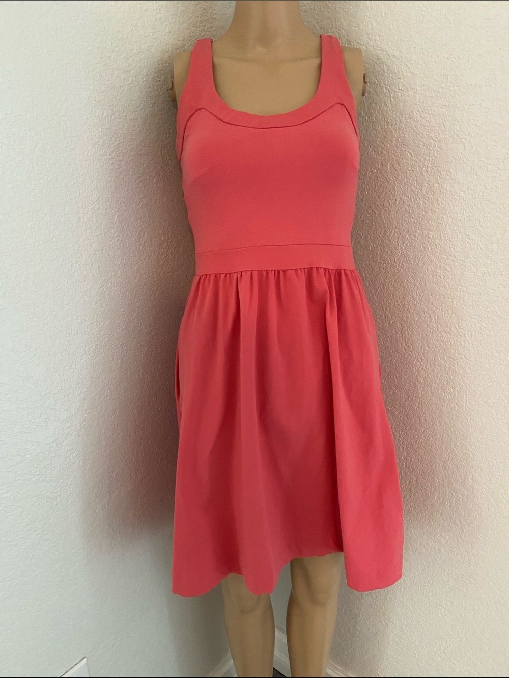 Cynthia Rowley Coral Sleeveless Fit & Flare Dress sz xs